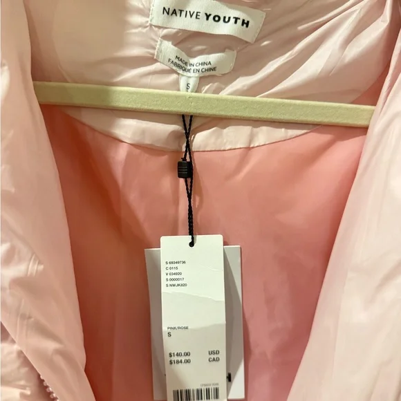 NATIVE YOUTH Two-Tone Pink Puffer Jacket - Picture 3 of 4